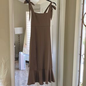 Show Me Your Mumu Clair Dune Luxe Satin Midi dress